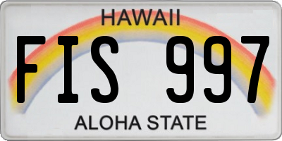 HI license plate FIS997