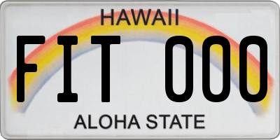 HI license plate FIT000