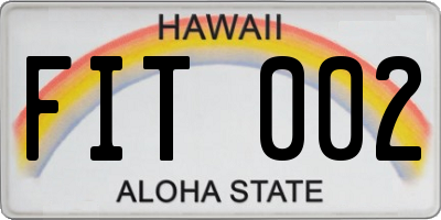 HI license plate FIT002