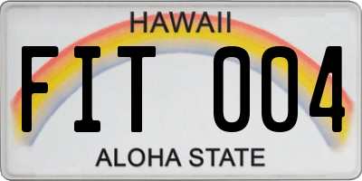 HI license plate FIT004