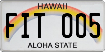 HI license plate FIT005