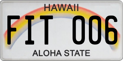 HI license plate FIT006