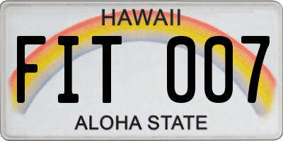 HI license plate FIT007