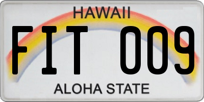 HI license plate FIT009