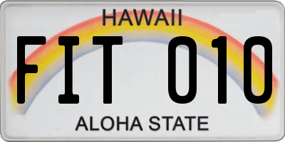 HI license plate FIT010