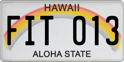 HI license plate FIT013