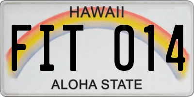 HI license plate FIT014