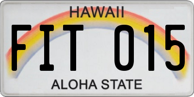 HI license plate FIT015