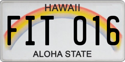 HI license plate FIT016