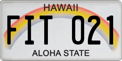 HI license plate FIT021