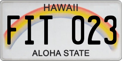 HI license plate FIT023