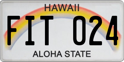 HI license plate FIT024