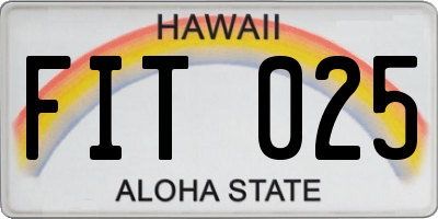 HI license plate FIT025