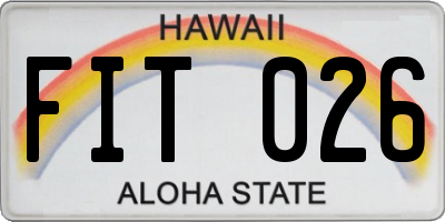 HI license plate FIT026
