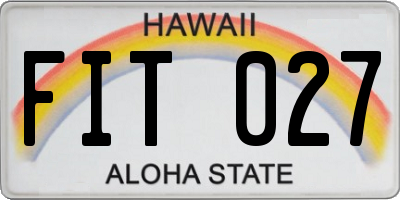 HI license plate FIT027