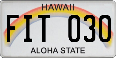 HI license plate FIT030