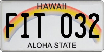 HI license plate FIT032