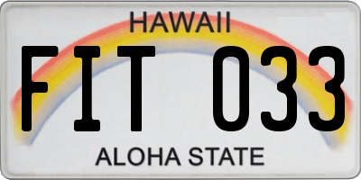 HI license plate FIT033