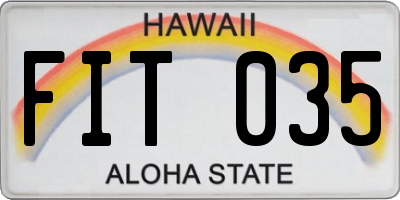 HI license plate FIT035