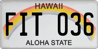 HI license plate FIT036