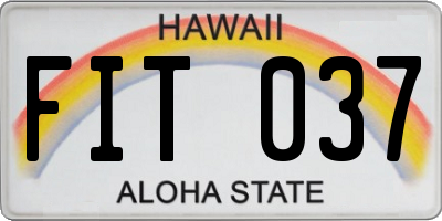 HI license plate FIT037