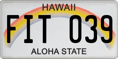 HI license plate FIT039