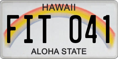 HI license plate FIT041