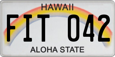 HI license plate FIT042