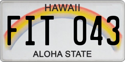 HI license plate FIT043
