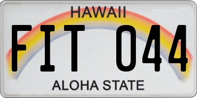 HI license plate FIT044
