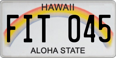 HI license plate FIT045