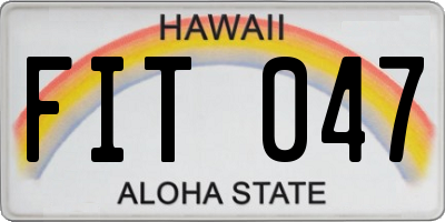 HI license plate FIT047