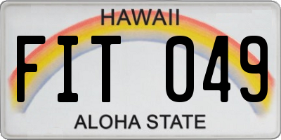 HI license plate FIT049