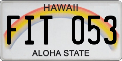 HI license plate FIT053
