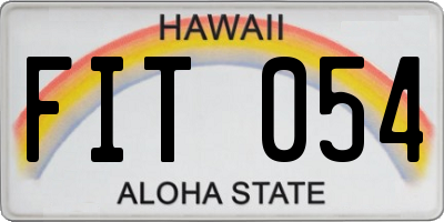 HI license plate FIT054