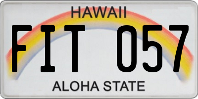 HI license plate FIT057