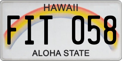 HI license plate FIT058