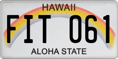 HI license plate FIT061