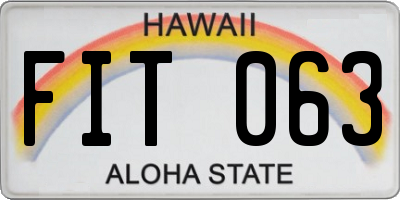 HI license plate FIT063