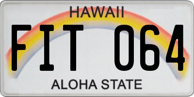 HI license plate FIT064