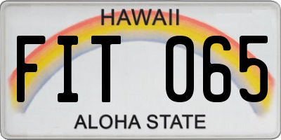 HI license plate FIT065