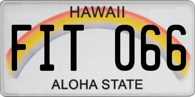 HI license plate FIT066