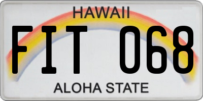 HI license plate FIT068
