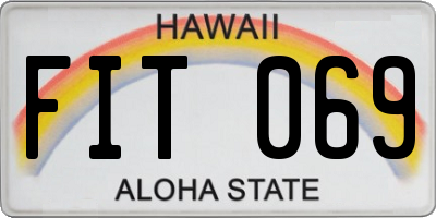 HI license plate FIT069
