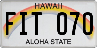 HI license plate FIT070