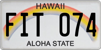 HI license plate FIT074
