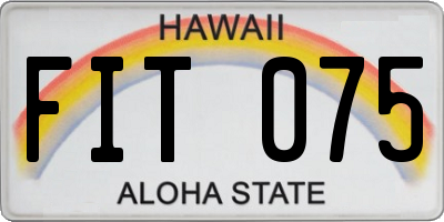 HI license plate FIT075