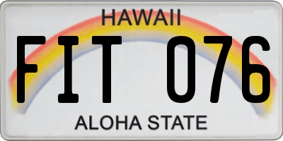 HI license plate FIT076