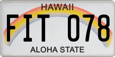 HI license plate FIT078