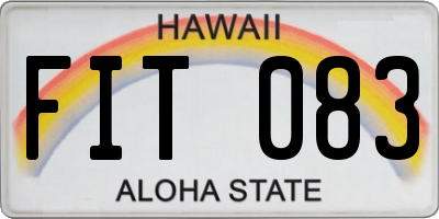 HI license plate FIT083